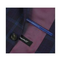 Men's Soft Wool Sport Coat English Plaid Window Pane 556-7 Plum Blue Renoir image 3