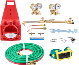  Gas Welding Cutting Torch Kit, 14PCS Portable Oxy Acetylene Brazing Set... - $280.56
