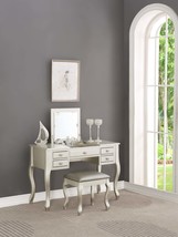 Classic Silver Vanity Set w/ Stool, Drawers, Mirror - Bedroom Furniture - $496.99
