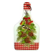 Vintage Mary Lake Thompson Glass Christmas Cutting Board Wall Hanging 14... - $20.52