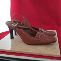 Alfani Heels - Brown Pointed Toe Leather Upper Slingbacks Size 10 - £14.93 GBP
