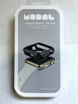 NEW Modal Bumper Case 2-Pack for Apple Watch 38mm Space Grey &amp; Clear - £6.29 GBP