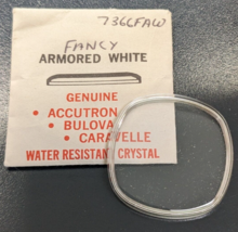 Genuine NEW Bulova 7366 Watch Crystal Armored w/ Silver Tone Ring Part 7366FAW - £23.65 GBP