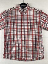 George Strait Wrangler Shirt Men&#39;s Red Large Plaid Long Sleeve Cowboy Co... - £12.99 GBP