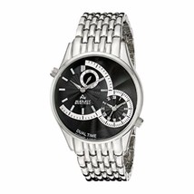 NEW August Steiner AS8141SSB Men&#39;s Diamond Swiss Alloy Dual Time Silver ... - £33.07 GBP