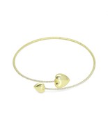 Gold CZ Tennis Chain Heart End Adjustable Necklace, Sku#A455 - £9.85 GBP