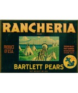 RANCHERIA BRAND: Bartlett Pears Crate  Label Sign - FRAMED WITH GLASS - $18.09