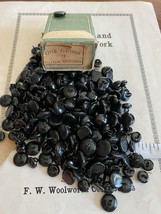 RARE! 277 Antique Vintage Black Shoe Buttons Metal Shank 9-11MM Bear Eye... - $4,512.06 MXN