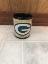  NFL Packers Black mug Big G Brown Football Drawing Background - £18.20 GBP
