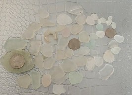 40+ Pieces ~ Genuine Lake Erie Beach Glass ~ Surf Tumbled ~ Frosted (105) - £17.65 GBP