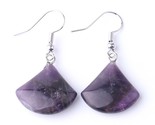 Al stone drop earrings for women small fan shaped earring purple pink quartz lapis thumb155 crop