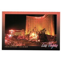 Treasure Island Hotel Casino Vintage Postcard Las Vegas Nevada 1993 Night Lights - £7.13 GBP