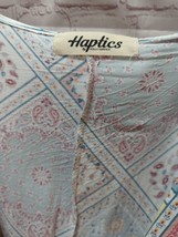 Haptics Holly Harper 2X surplice crossover v neck blouse patchwork 3/4 sleeve - £11.72 GBP