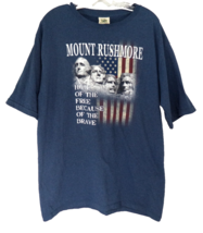 Vintage Mount Rushmore National Memorial Mens XL Tshirt Blue Eco Mountain - $13.81