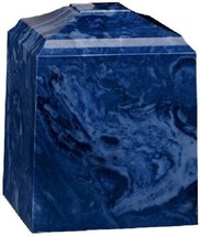 Small/Keepsake 45 Cubic Inch Blue Cultured Marble Cremation Urn for Ashes - £154.71 GBP