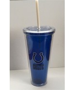 NFL Indianapolis Colts 22 oz Color Double Wall Acrylic Travel Tumbler Cup - £13.54 GBP