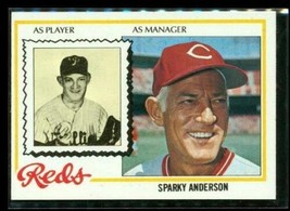 Vintage 1978 Topps Baseball Trading Card #401 Sparky Anderson Cincinnati Reds - £6.56 GBP