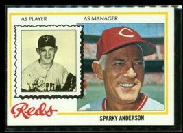 Vintage 1978 Topps Baseball Trading Card #401 Sparky Anderson Cincinnati Reds - £6.38 GBP