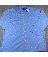 New Polo Ralph Lauren Shirt Mens 3XLT Blue Button Pajama Top All Over Print - €31,49 EUR