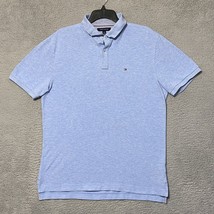 Tommy Hilfiger Polo Shirt Men Large Blue Flag Short Sleeve Classic Fit - $11.14
