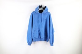 Vintage Champion Mens Size Medium Faded Classic Logo Hoodie Sweatshirt Blue - £40.65 GBP