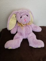 Caltoy Easter Bunny Rabbit Plush Stuffed Animal Purple Yellow Polka Dot Bow - $34.63