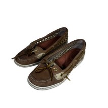 Sperry Top Sider Womens Sz 7M Angelfish Cane Boat Shoes Tan Gold 9432212 EUC  - £26.21 GBP