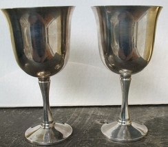 Pair Silver Plated Wine Goblets Portugal Very good condition. GTL EP NS on Brass - $13.99