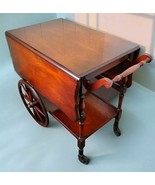 Imperial Mahoghany Butler Tea Pastry Drop Leaf Handle Rolling Cart w/Dra... - $2,474.99