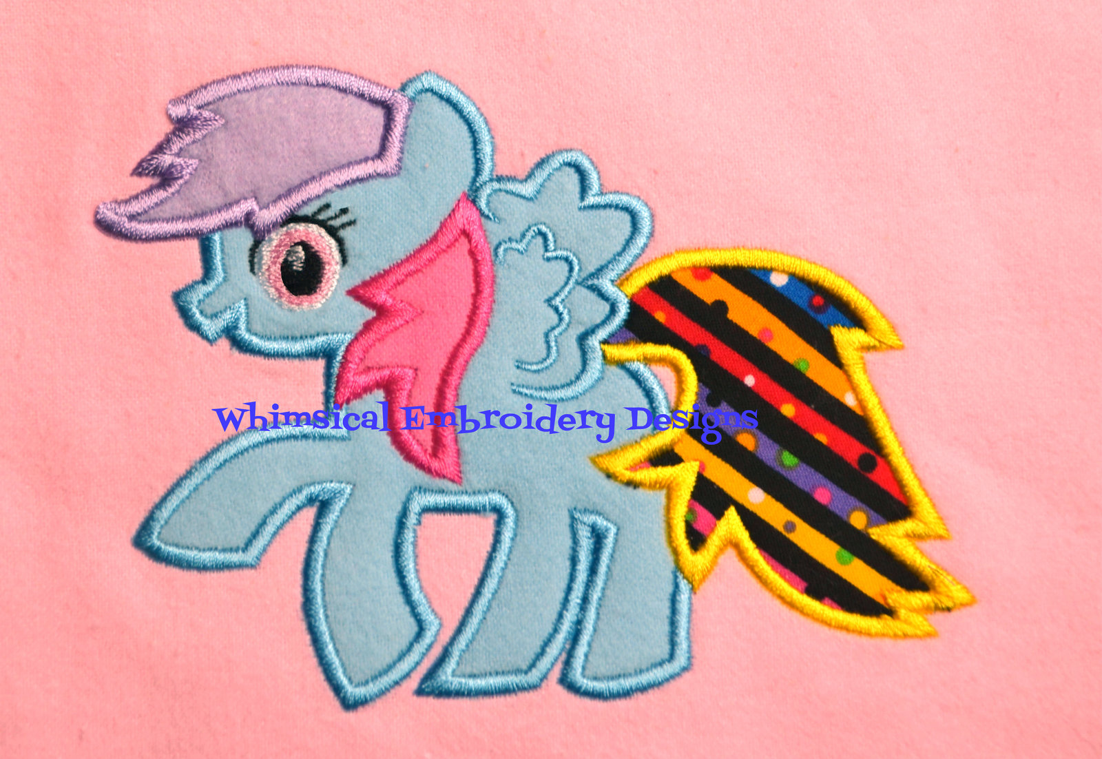 rainbow dash my little pony applique machine embroidery design
