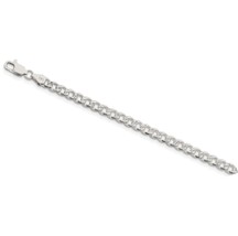 Jewelry Sterling Silver 4.5mm Pave Curb 8 - £191.69 GBP