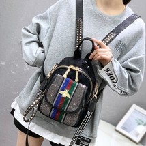 D rhinestone rivet bagpack fashion designer shoulder school bag female travel mini back thumb200