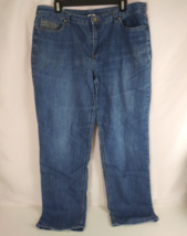 Christopher &amp; Banks Women&#39;s Distressed Embroidered Beaded Bootcut Jeans ... - $14.54