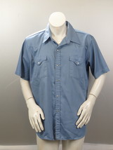 Vintage Western Shirt - Sears Roughshod Light Blue Short Sleeve - Men&#39;s XL - £43.24 GBP