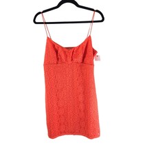 Ultra Flirt Womens Mini Dress Lace Overlay Spaghetti Strap Orange XL - £7.78 GBP