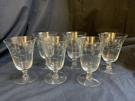 6 Princess House Crystal Etched 4” Parfait Wine Glasses - $21.34