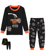 Halloween Skeleton Pajamas Kids Glow in the Dark Cotton Sleepwear Pjs Se... - €33,41 EUR