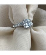 GIA Round 4 Prong Diamond Engagement 3.02 TCW Ring 18k White Gold - $17,819.01