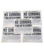 Vintage No Gunning Signs Trespassing 11&quot; X 9&quot; PA Lot Of 5 1950&#39;s - $19.39