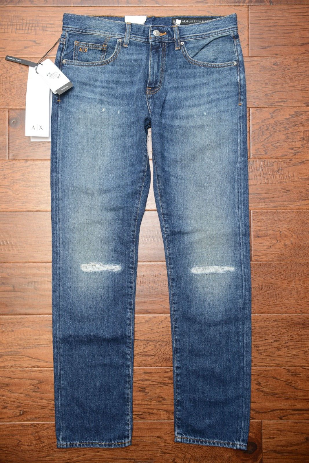 Primary image for Armani Exchange $160 A|X J13 Men's Slim Fit Med Blue 100% Cotton Jeans 36R