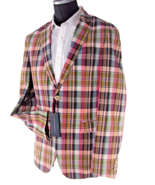 Tommy Hilfiger men&#39;s casual plaid jacket size 56 slim fit - $130.58