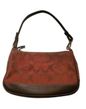 Coach vintage y2k burgundy/maroon signature monogram demi pouch handbag 6094 - £62.22 GBP