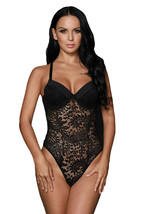 Sexy Push up Lace Teddy Black  NEW Stretch Lace Cheeky Valentines Day NW... - £11.20 GBP