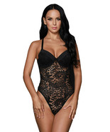 Sexy Push up Lace Teddy Black  NEW Stretch Lace Cheeky Valentines Day NW... - $23.14 CAD