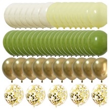 Olive Green Gold Balloons 12Inch  Ivory White Pastel Yellow Green Balloons For B - $23.99