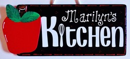 Personalize Apple Kitchen Name Sign Wall Hanging Hanger Plaque Country Decor - £25.42 GBP