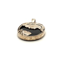 Vintage Signed Kabana Sterling Silver Overlay Mother Child Black Onyx Pendant - £51.59 GBP