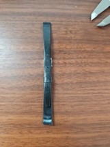 vintage mid century 10 MM genuine black leather watch strap silver buckle - $17.82
