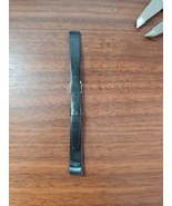 vintage mid century 10 MM genuine black leather watch strap silver buckle - $24.38 CAD