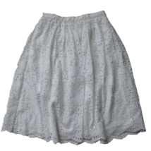 NWT J.Crew Full Midi in White Embroidered Eyelet A-line Skirt 4 - £57.55 GBP